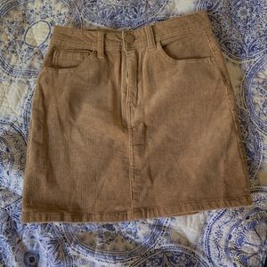 tan corduroy mini skirt